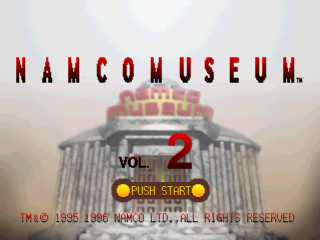 Namco Museum Vol. 2 title screen for Playstation